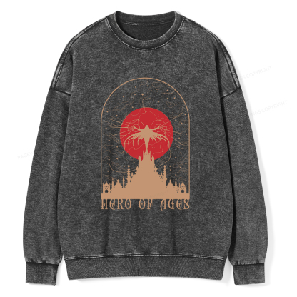 Pagewings Mist Bookish Unisex Washed Sweatshirt