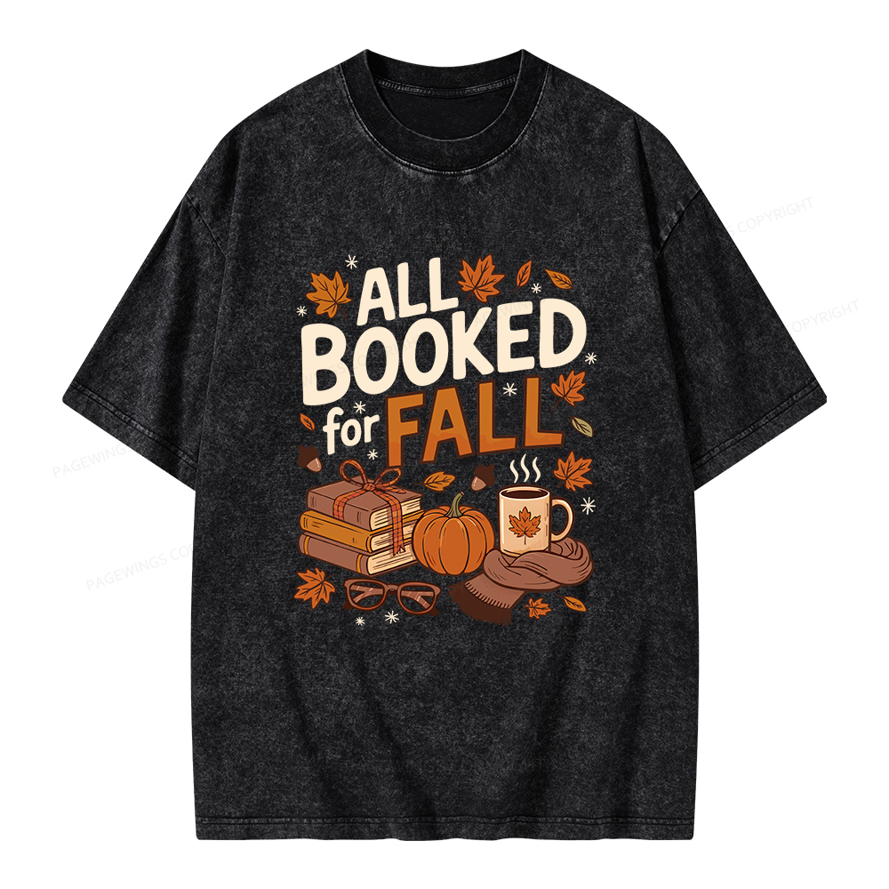 Pagewings All Booked For Fall Unisex Washed T-shirt