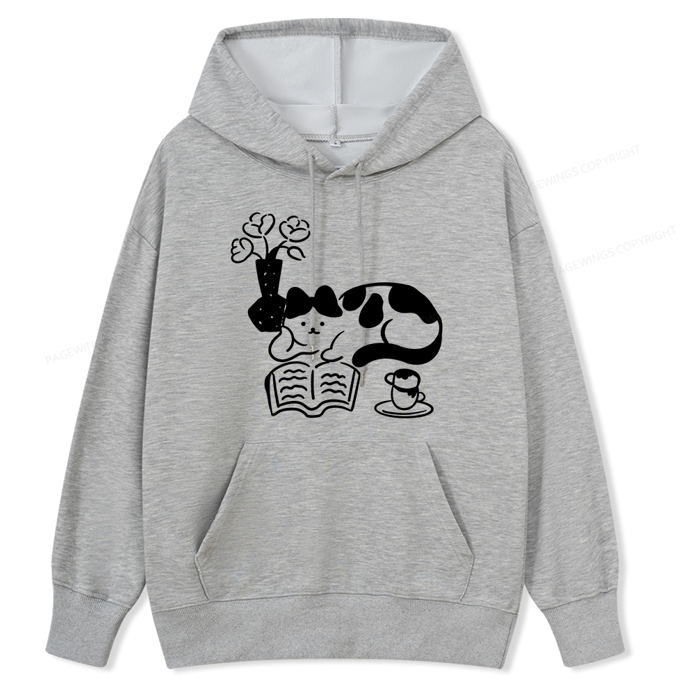 Pagewings The Cat Who Loves Reading Unisex Classic Hoodie