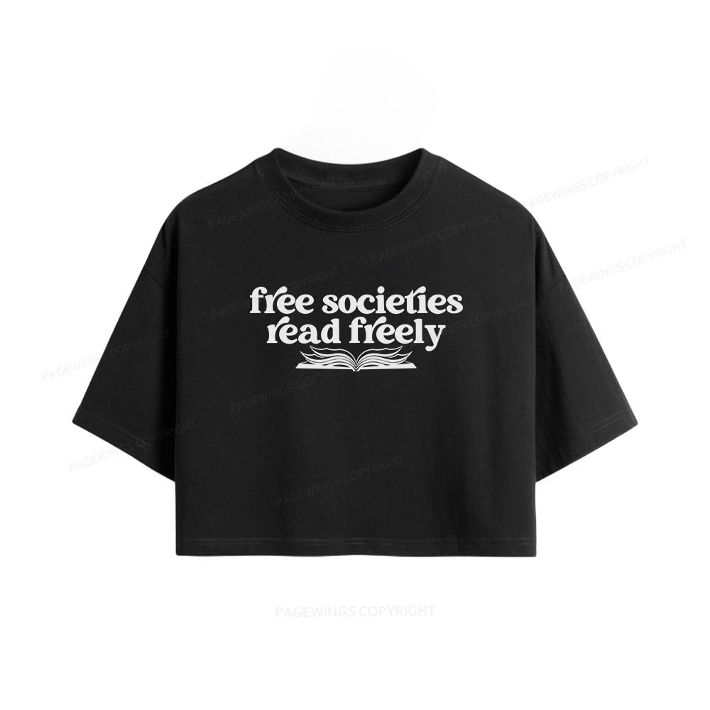 Pagewings Stop Book Banning Women Crop Tops