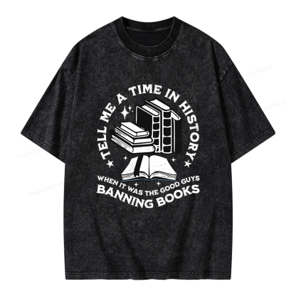 Pagewings When It Was The Good Guys Banning Books Unisex Washed T-shirt