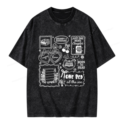 Pagewings Romance Book Lover Unisex Washed T-shirt