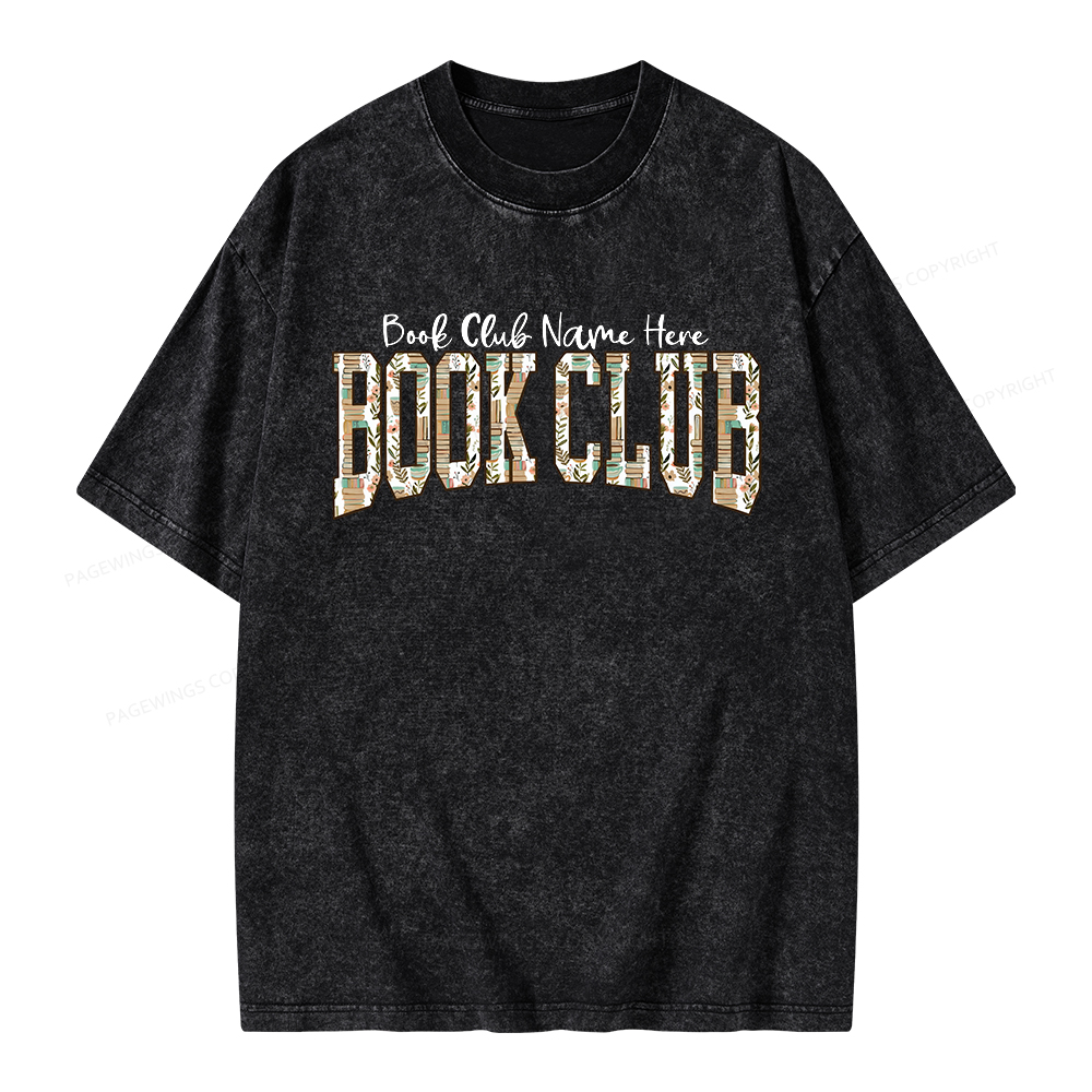Pagewings Personalized Book Club Unisex Washed T-shirt