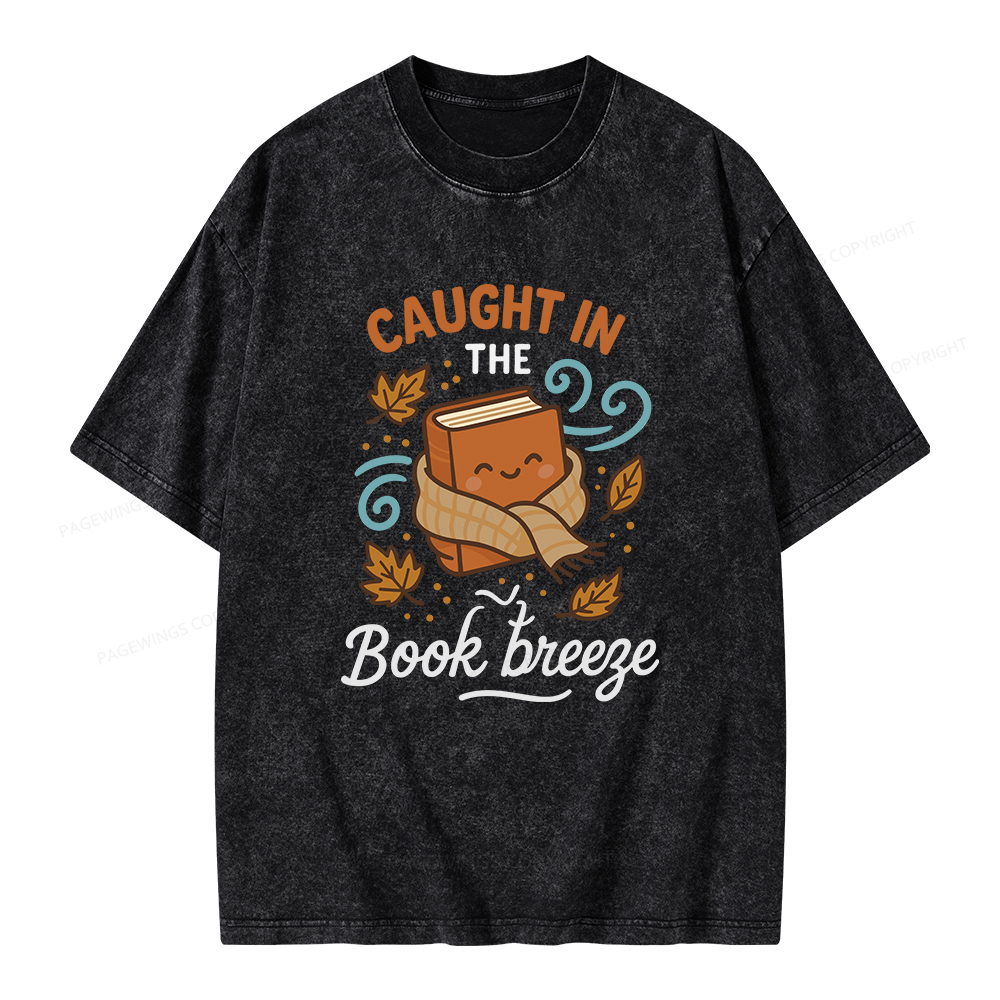 Pagewings Caught In The Book Breeze Unisex Washed T-shirt