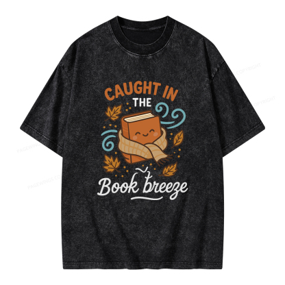 Pagewings Caught In The Book Breeze Unisex Washed T-shirt