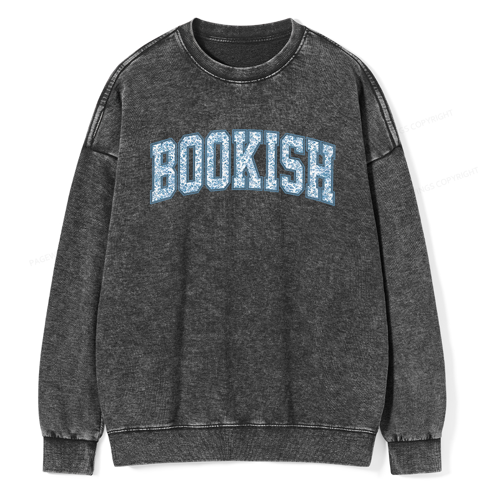 Pagewings Bookish Book Lover Unisex Washed Sweatshirt