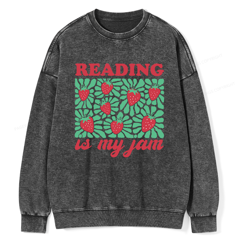 Pagewings Reading Is My Jam Unisex Washed Sweatshirt