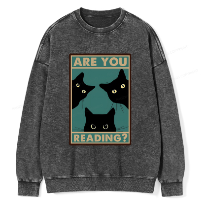 Pagewings Are You Reading Unisex Washed Sweatshirt