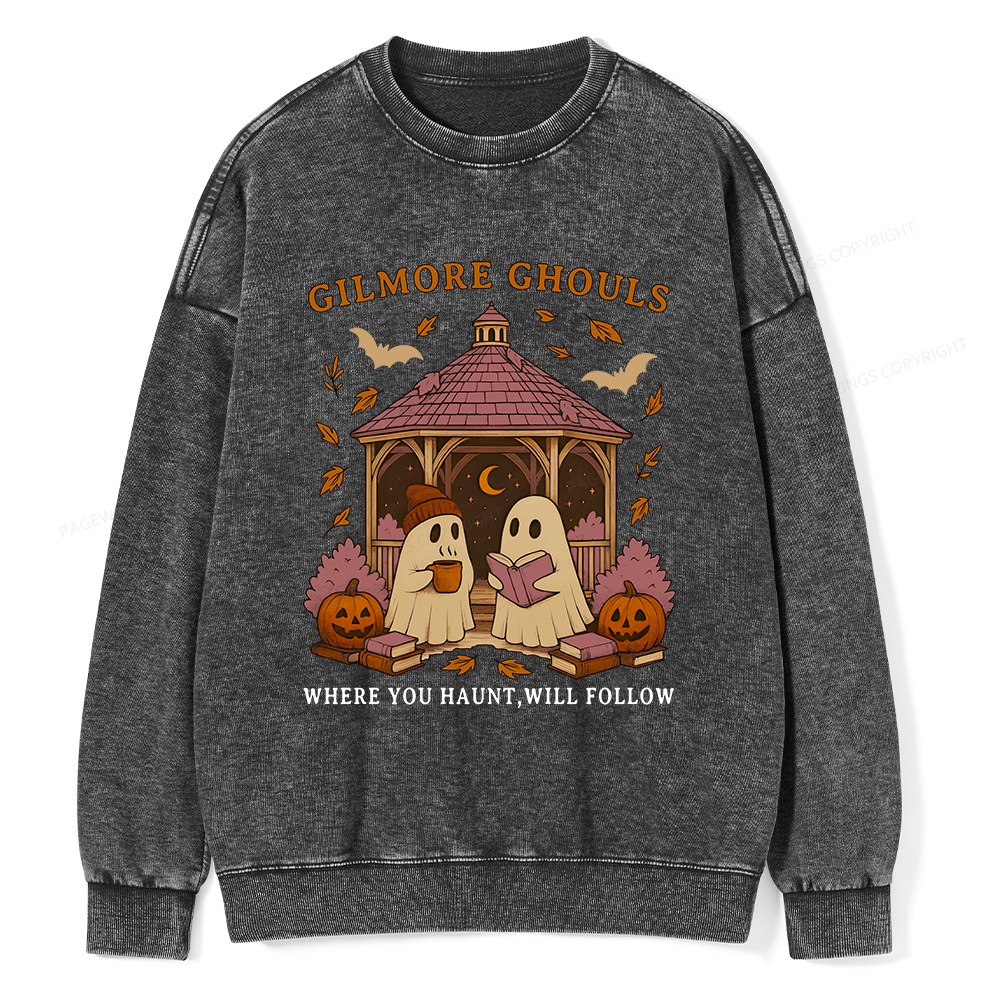 Pagewings Gilmore Ghouls Unisex Washed Sweatshirt