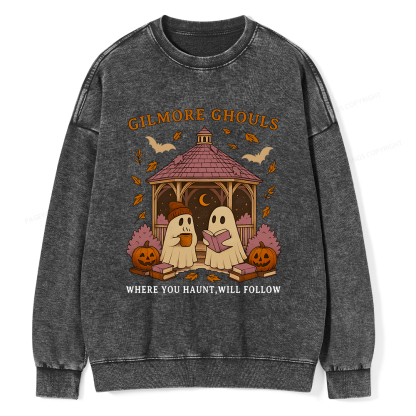 Pagewings Gilmore Ghouls Unisex Washed Sweatshirt