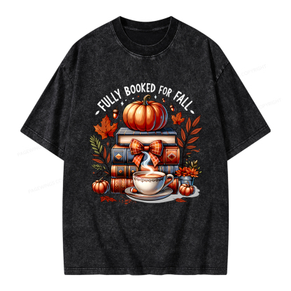 Pagewings Fully Booked for Fall Unisex Washed T-shirt