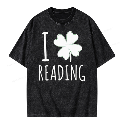 Pagewing St Patricks Day Book Lover Shirt Unisex Washed T-shirt