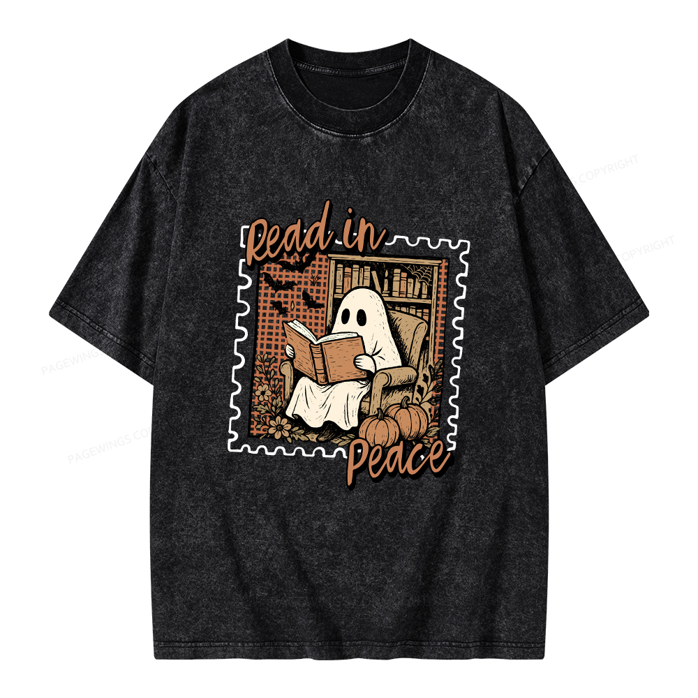 Pagewings Read In Peace Unisex Washed T-shirt