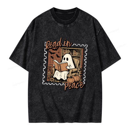 Pagewings Read In Peace Unisex Washed T-shirt