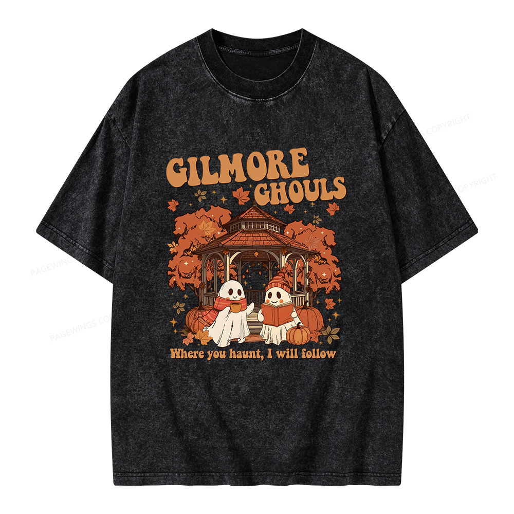 Pagewings Gilmore Ghouls Unisex Washed T-shirt