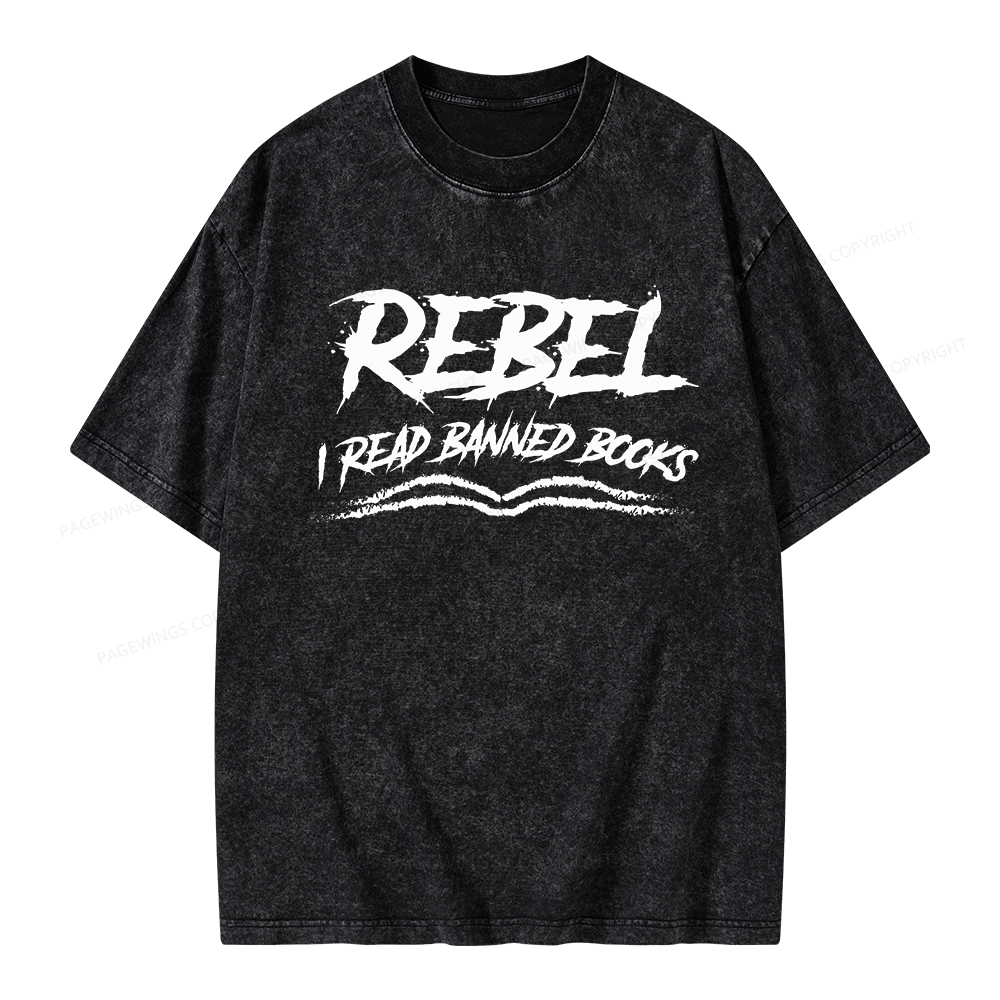 Pagewings Rebel - I Read Banned Books Unisex Washed T-shirt