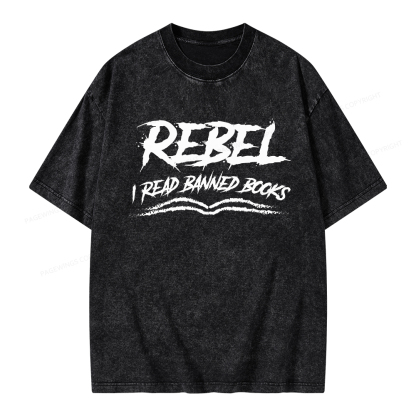 Pagewings Rebel - I Read Banned Books Unisex Washed T-shirt