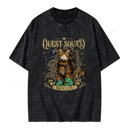 Pagewings Quest Squad Broccoli Unisex Washed T-shirt