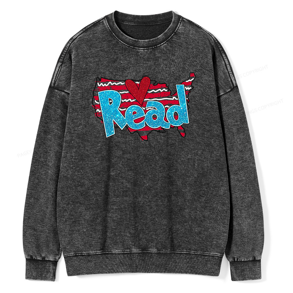 Pagewings Reading Day Shirt Unisex Washed Sweatshirt