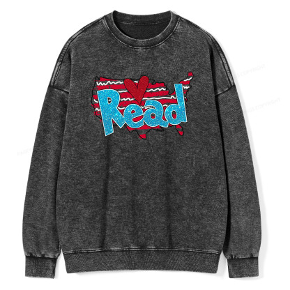 Pagewings Reading Day Shirt Unisex Washed Sweatshirt