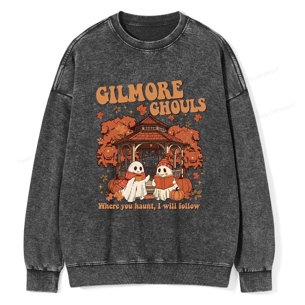 Pagewings Gilmore Ghouls Unisex Washed Sweatshirt