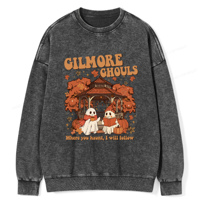 Pagewings Gilmore Ghouls Unisex Washed Sweatshirt