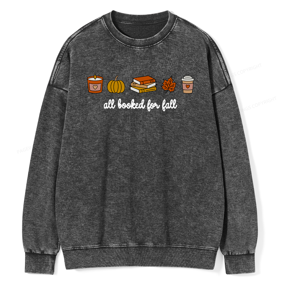 Pagewings All Booked For Fall Unisex Washed Sweatshirt