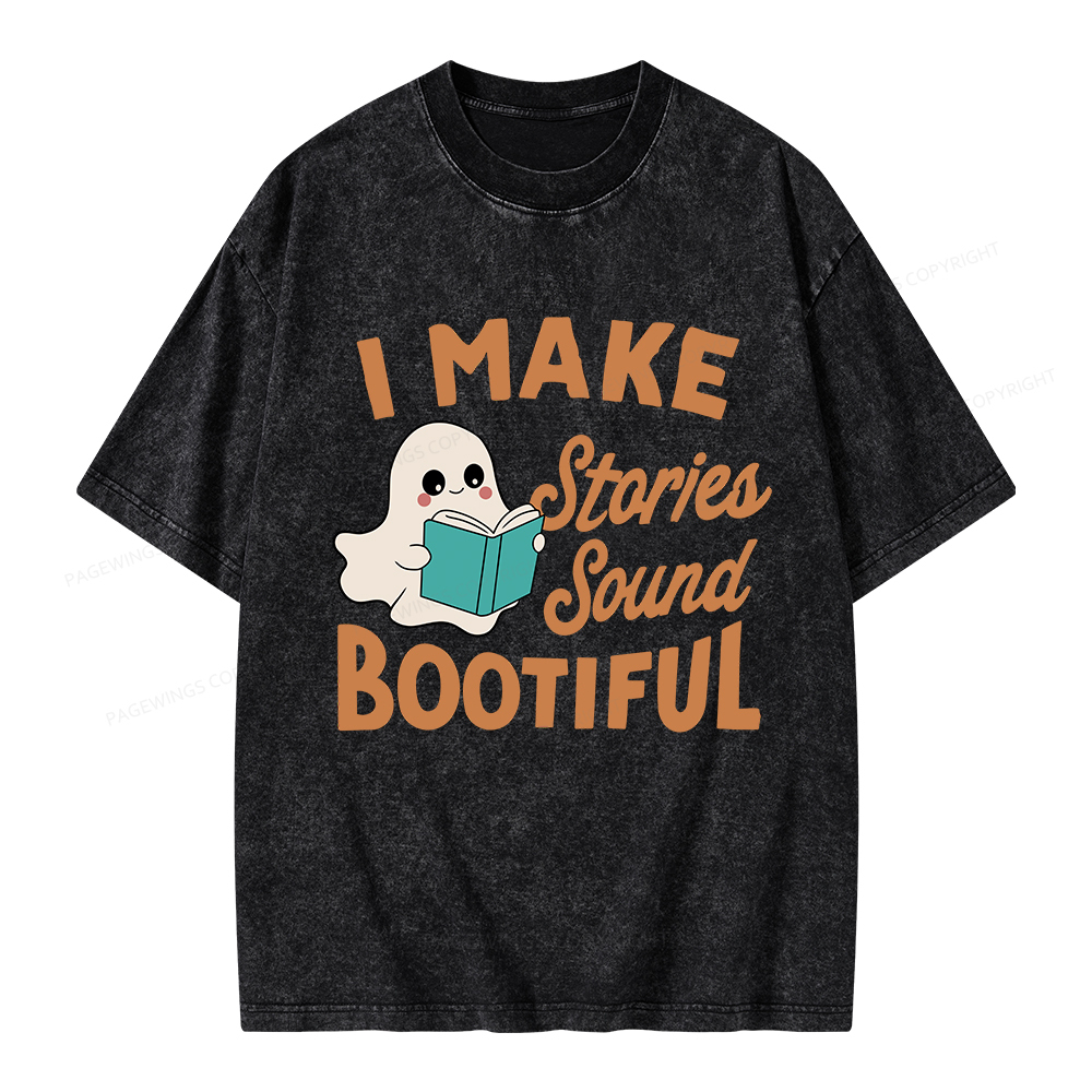 Pagewings I Make Stories Sound Bootiful Unisex Washed T-shirt