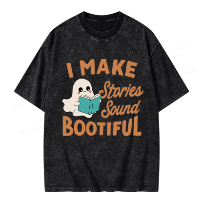 Pagewings I Make Stories Sound Bootiful Unisex Washed T-shirt