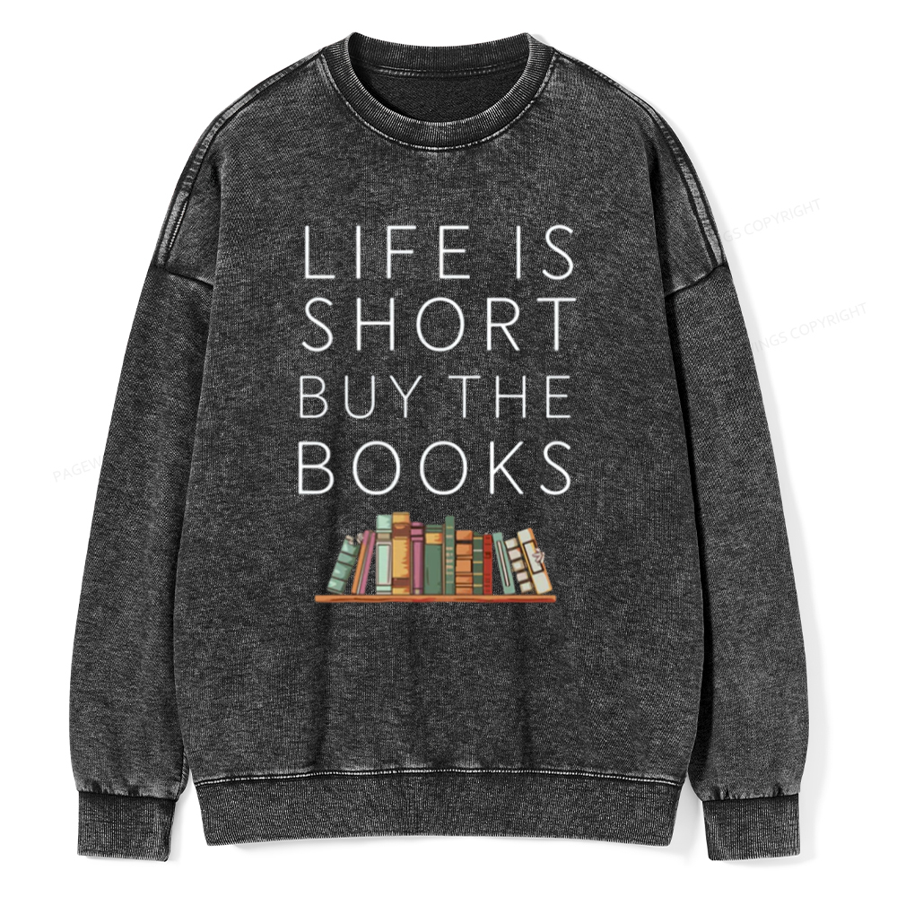 Pagewing Buy The Books Unisex Tee Unisex Washed Sweatshirt