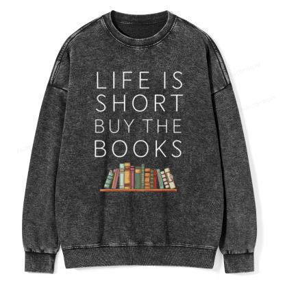 Pagewing Buy The Books Unisex Tee Unisex Washed Sweatshirt