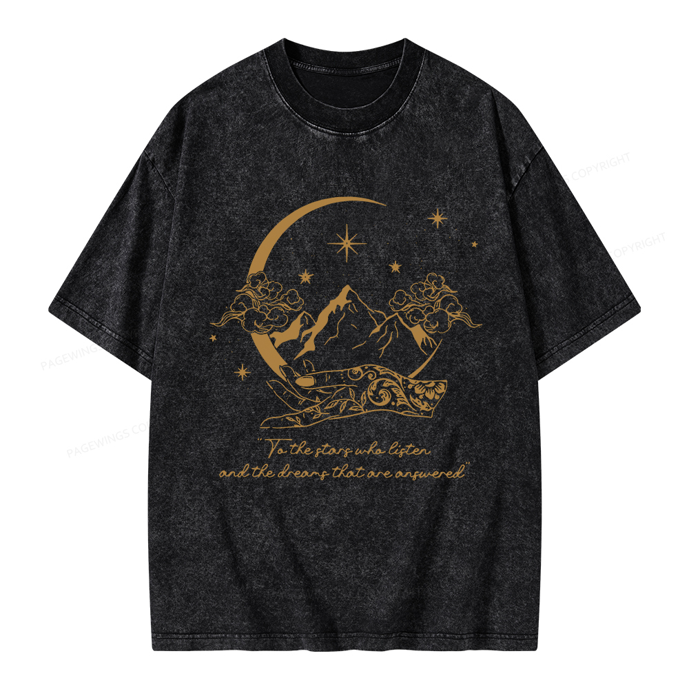 Pagewings To The Stars Who Listen Unisex Washed T-shirt