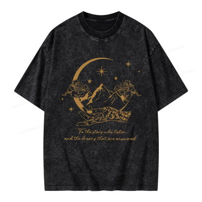 Pagewings To The Stars Who Listen Unisex Washed T-shirt