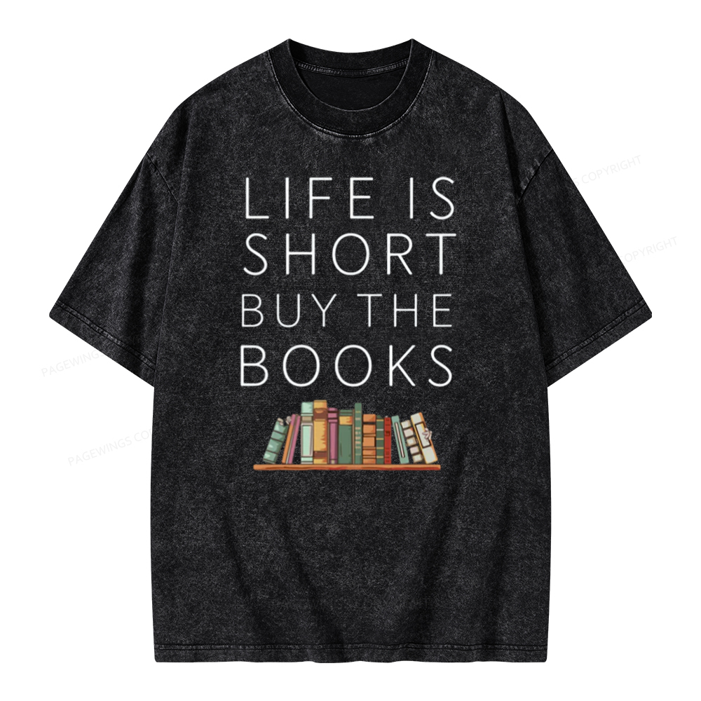 Pagewing Buy The Books Unisex Tee Unisex Washed T-shirt