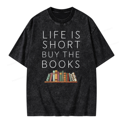 Pagewing Buy The Books Unisex Tee Unisex Washed T-shirt