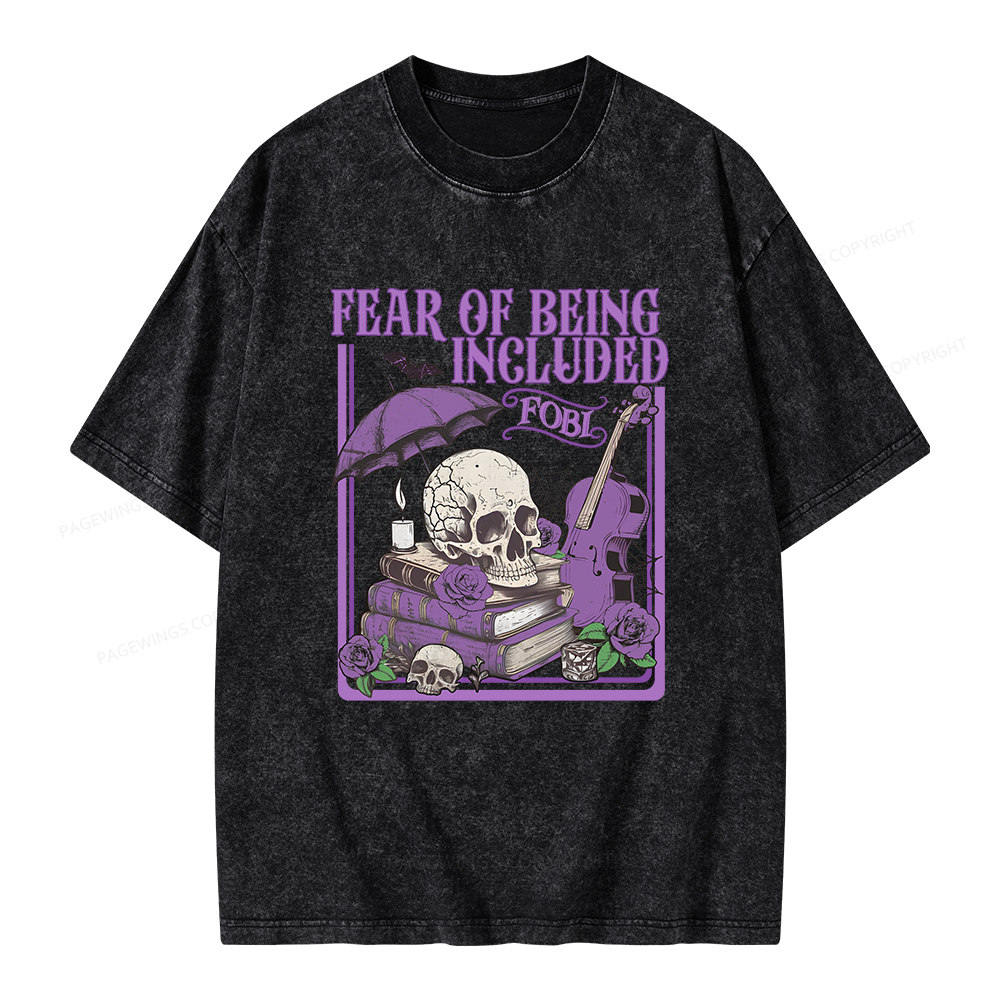 Pagewings Fear Of Being Included FOBI Unisex Washed T-shirt