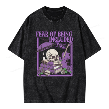 Pagewings Fear Of Being Included FOBI Unisex Washed T-shirt