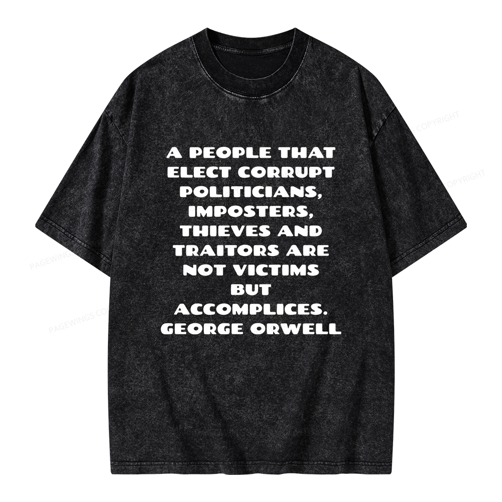 Pagewings A People That Elect Corrupt Politicians Unisex Washed T-shirt