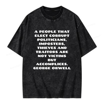 Pagewings A People That Elect Corrupt Politicians Unisex Washed T-shirt
