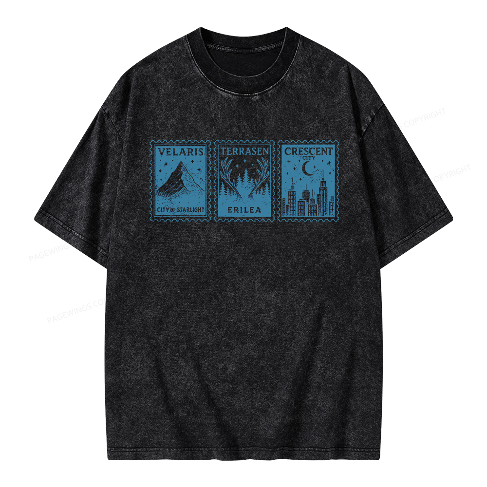 Pagewings Crescent Postcard  Unisex Washed T-shirt