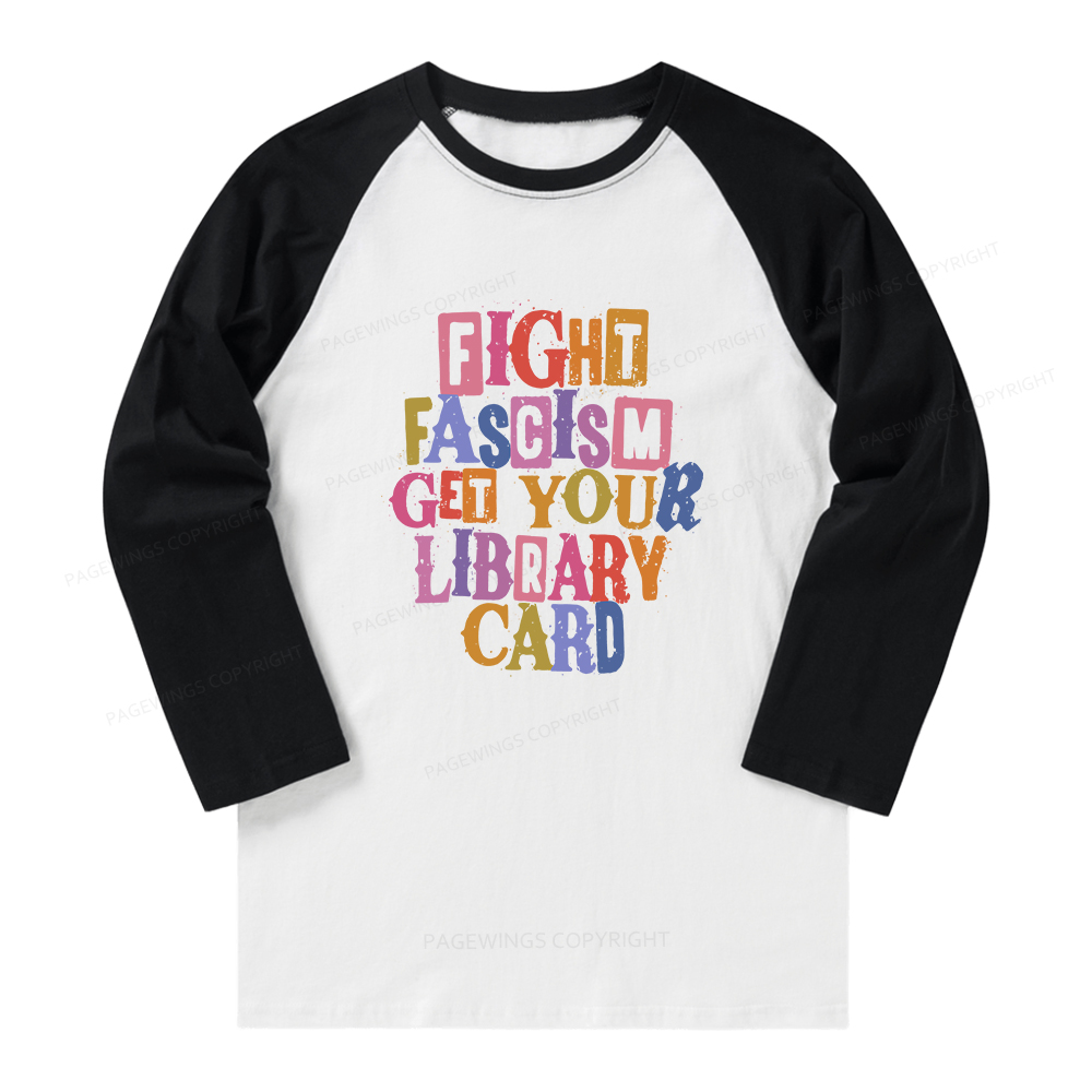 Pagewings Get Your Library Card Long Sleeve Raglan T-shirt