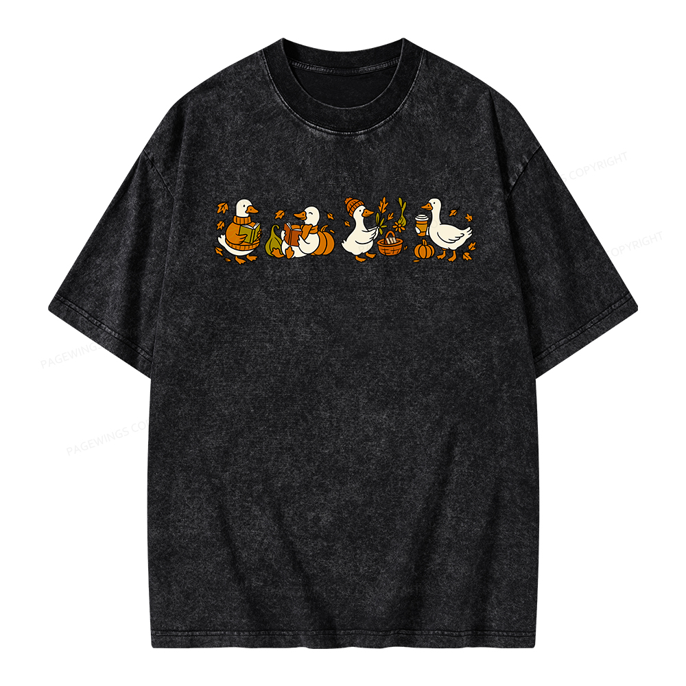 Pagewings Fall Goose Unisex Washed T-shirt