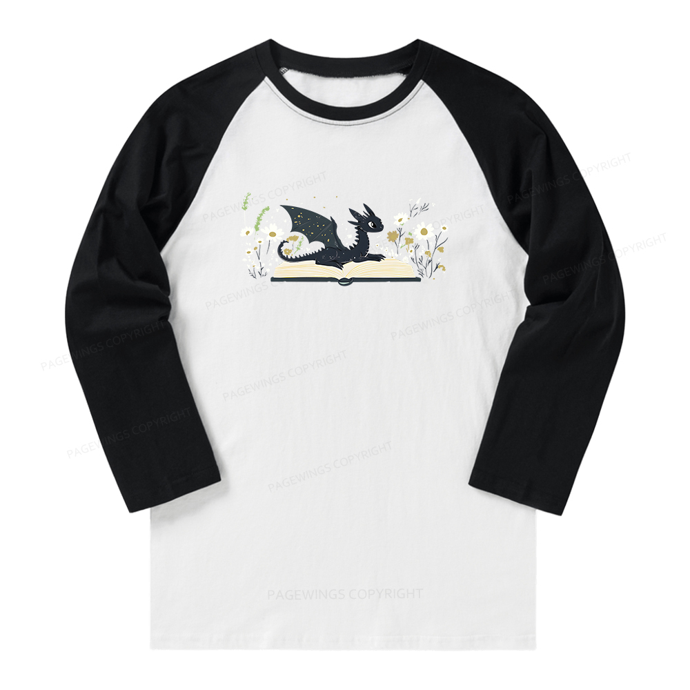 Pagewings Dragon Book Long Sleeve Raglan T-shirt