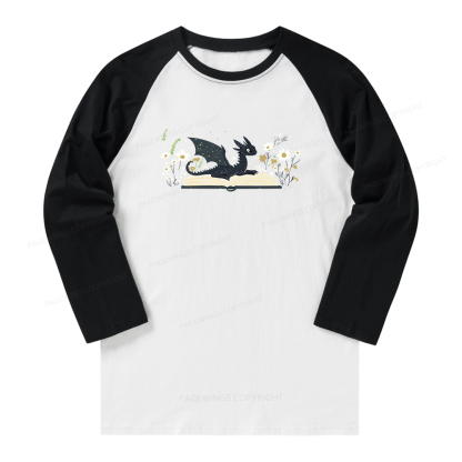 Pagewings Dragon Book Long Sleeve Raglan T-shirt