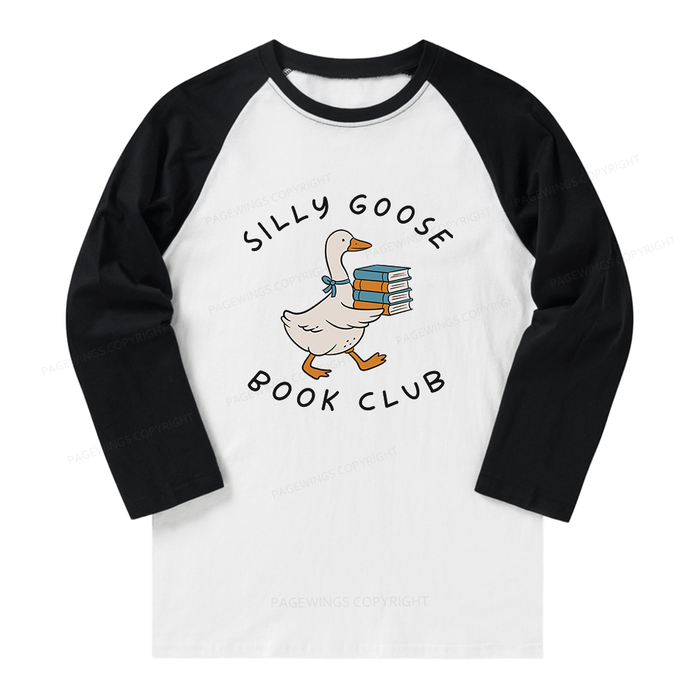 Pagewings Silly Goose Book Club Long Sleeve Raglan T-shirt