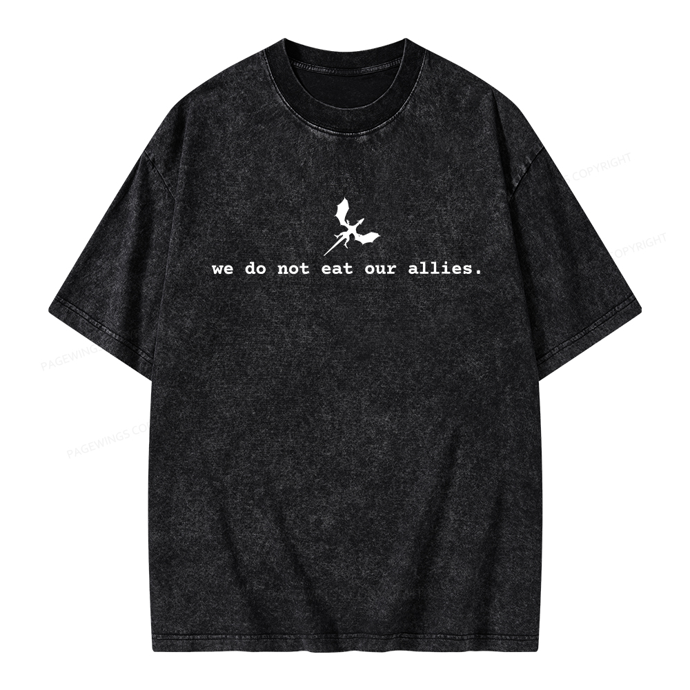 Pagewings We Do Not Eat Our Allies Unisex Washed T-shirt