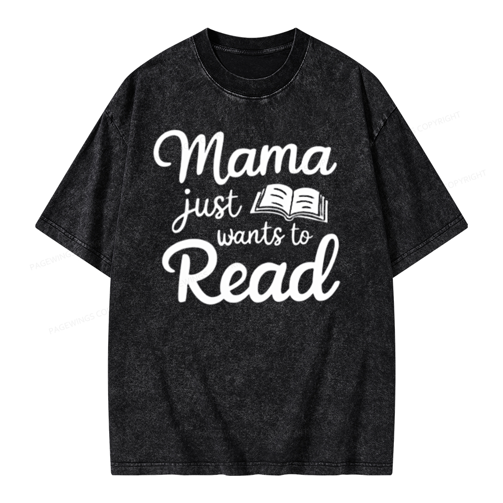 Pagewing Mama Wants Wo Read Unisex Tee Unisex Washed T-shirt