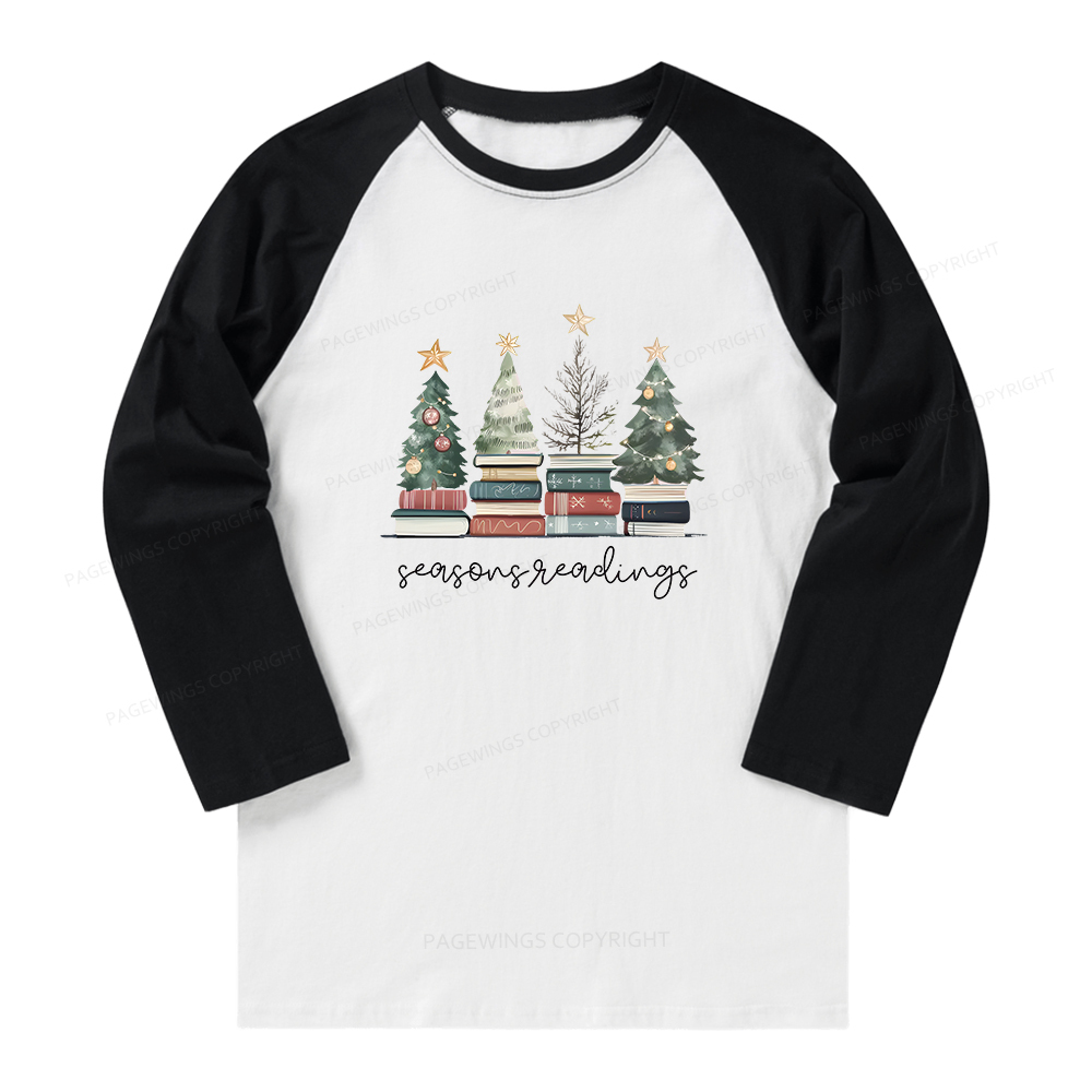 Pagewings Bookish Christmas Long Sleeve Raglan T-shirt