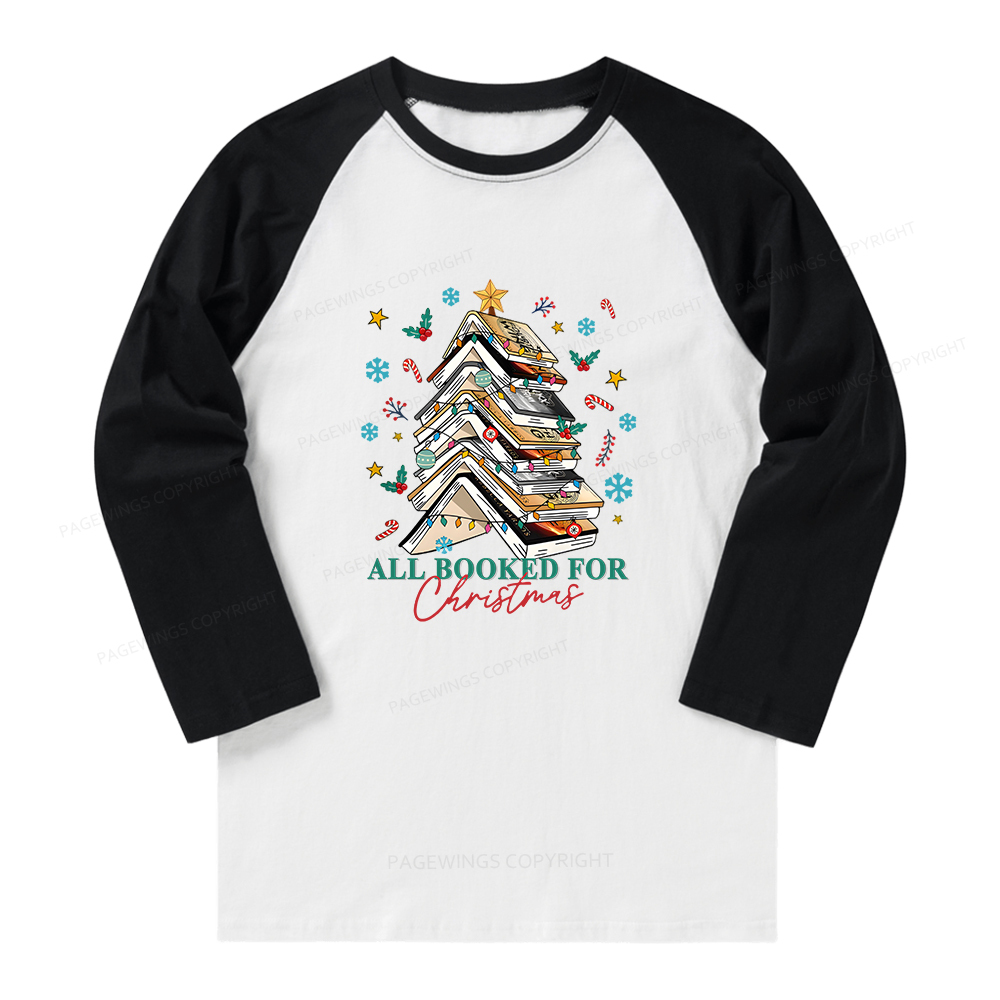 Pagewings Fourth Wing All Booked For Christmas Long Sleeve Raglan T-shirt