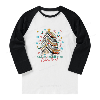 Pagewings Fourth Wing All Booked For Christmas Long Sleeve Raglan T-shirt
